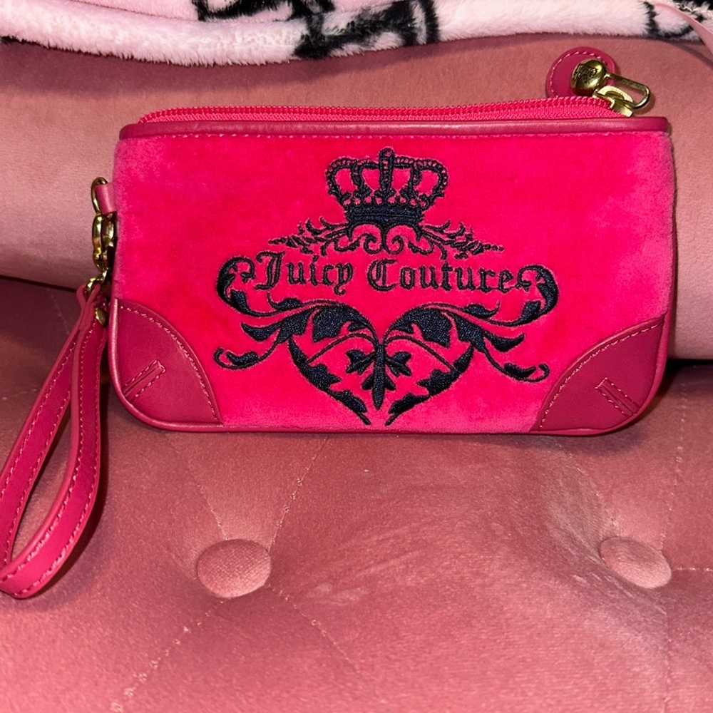- Vintage Juicy Couture Hot Pink Wristlet Coin Purse!